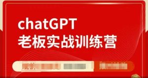 ChatGPT老板实战训练营，用GPT带飞，一人顶一个团队-第一资源库