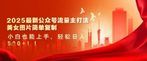 2025最新公众号流量主打法,美女图片简单复制,小白也能上手,轻松日入5张-第一资源库