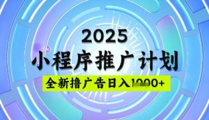 2025微信小程序推广计划，撸广告玩法，日均5张，稳定简单【揭秘】-第一资源库