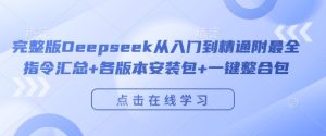 完整版Deepseek从入门到精通附最全指令汇总+各版本安装包+一键整合包-第一资源库