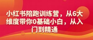 小红书陪跑训练营,从6大维度带你0基础小白,从入门到精通-第一资源库
