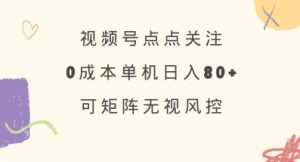 视频号点点关注，0成本单号80+，可矩阵，绿色正规，长期稳定【揭秘】-第一资源库