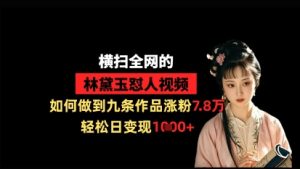 横扫全网的林黛玉怼人视频，如何做到九条作品涨粉7.8万，轻松日变现1k-第一资源库