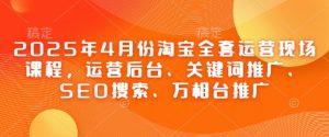2025年4月份淘宝全套运营现场课程,运营后台、关键词推广、SEO搜索、万相台推广-第一资源库