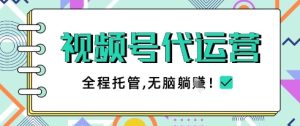 视频号代运营，团队托管计划，简单操作不限时间地点，一部手机单月轻松变现5k【揭秘】-第一资源库