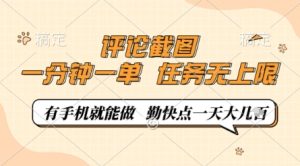 评论截图,0.5元一单,一分钟一单,有手机就能做,任务无上限,勤快点一天几张【揭秘】-第一资源库