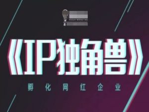 IP独角兽,孵化网红企业,ip教程-第一资源库