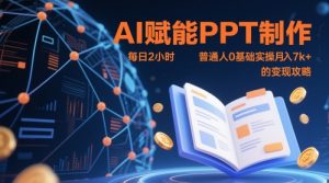 AI赋能PPT制作,每日2小时,普通人0基础实操月入7k+ 的变现攻略-第一资源库