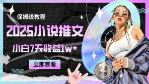 2025小说推文最新玩法，推文保姆级教程，小白7天收益1w+-第一资源库