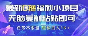 最新0撸福利小项目,抖音平台大放水,无脑复制粘贴 即可挣钱,任务不限量,轻松日入1K+【揭秘】-第一资源库