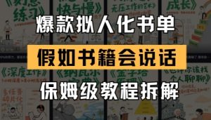 最新爆款拟人化书单玩法，假如书籍会说话，保姆级教程-第一资源库