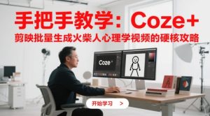 手把手教学:Coze + 剪映批量生成火柴人心理学视频的硬核攻略-第一资源库