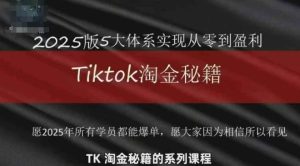 TikTok跨境2025淘金秘籍,2025TikTok从0到盈利变现-第一资源库