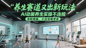 养生赛道又出新玩法，AI动画养生实操不违规，涨粉贼猛，小白也能学会-第一资源库