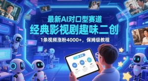 最新AI对口型赛道，经典影视剧趣味二创，1条视频涨粉4000+，保姆级教程-第一资源库