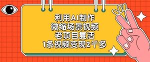 利用AI制作微缩场景视频，老项目复活，1条视频变现2k-第一资源库