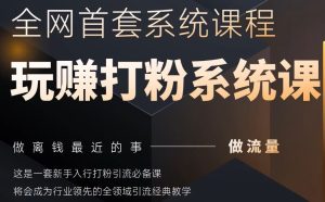2025行业首套全网全域打粉系统神课，做流量做离钱最近的事，一套新手入行打粉引流必备课-第一资源库