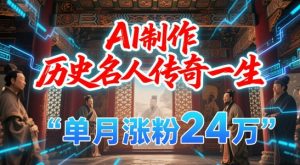 暴力起号!用AI制作历史名人传奇一生,单月涨粉24W,涨粉+变现赛道黑马来了-第一资源库