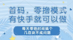 首码,零撸模式,有快手就可以做,每天零碎时间搞个几张不成问题【揭秘】-第一资源库