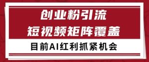小红书某音创业赛道引流获客 自热矩阵日引200+【揭秘】-第一资源库