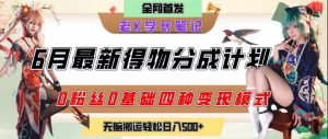 6月份最新得物创作者分成计划2.0玩法,0粉丝0基础四种模式变现,从隐蔽渠道无脑搬运,日入2张-第一资源库