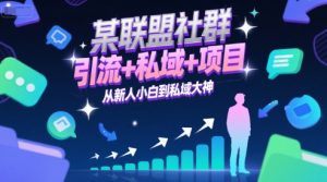某联盟社群,引流+私域+项目,从新人小白到私域大神-第一资源库