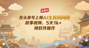 在头条号上用AI生民间故事视频,5天1k+,纯软件操作-第一资源库