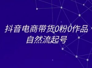 抖音电商带货0粉0作品自然流起号,抖音电商教程-第一资源库