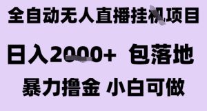 最新全自动抖音无人直播挂G项目，日入2k+ 包落地暴力撸金，小白可做【揭秘】-第一资源库