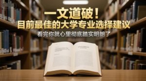 付费文章：一文道破！目前最佳的大学专业选择建议，看完你就心里彻底踏实明朗了-第一资源库