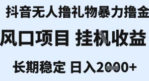 最新风口抖音无人暴力撸金技术,不违规不封号,一个小时收益2k+,小白当天拿结果【揭秘】-第一资源库