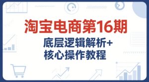 淘宝电商第16期,底层逻辑解析+核心操作教程,运营、推广提升能力的必学课程+配套资料-第一资源库