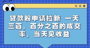 贷款粉申请拉新，一天三张，百分之百的成交率，当天见收益【揭秘】-第一资源库