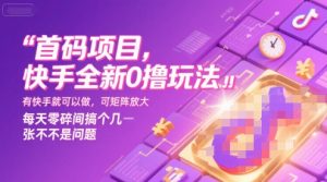 首码项目,快手全新0撸玩法,有快手就可以做,可矩阵放大,每天零碎时间搞个几张不是问题【揭秘】-第一资源库