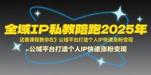 全域IP私教陪跑2025年，这套课程教你在​公域平台打造个人IP快速涨粉变现-第一资源库