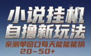 小说自撸新玩法 — 亲测单窗口每天能搞 20-50+，支持矩阵化批量操作【揭秘】-第一资源库
