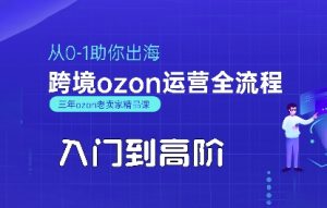 OZON入门到高阶全流程,从0-1助你出海,跨境ozon运营全流程-第一资源库