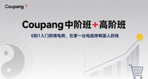Coupang中阶班+高阶班，0到1入门跨境电商，在家一台电脑挣韩国人的钱-第一资源库