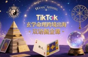TikTok玄学命理跨境出海双语掘金课,手把手教你用命理知识精准直击海外用户痛点-第一资源库