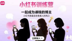 小红书训练营一起成为賺钱的博主,小红书是最适合普通人的风口-第一资源库