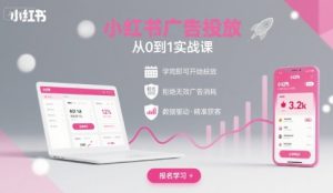 小红书广告投放从0到1的实战课，学完即可开始投放，拒绝无效广告消耗-第一资源库