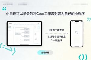 小白也可以学会的将coze工作流封装为自己的小程序-第一资源库