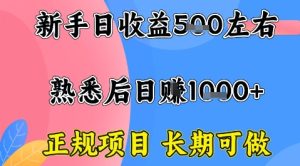 全年可变现项目,收益高无门槛,正规项目,长期可做,一天收益1k+一台电脑在家创业【揭秘】-第一资源库
