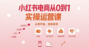 小红书电商从0到1实操运营课,从零开始,简单易学-第一资源库