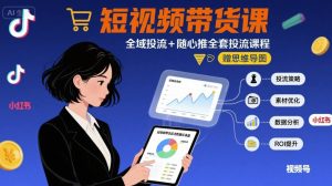 最新短视频带货课,全域投流+随心推全套投流课程+思维导图-第一资源库