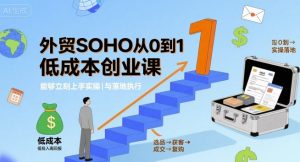 外贸SOHO从0到1低成本创业课，能够立刻上手实操与落地执行-第一资源库