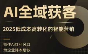 AI全域获客实训营,2025低成本高转化的智能营销,精准找客,高效营销-第一资源库