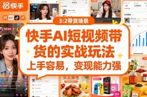 快手ai短视频带货的实战玩法,上手容易,变现能力强-第一资源库
