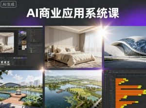 AI商业应用系统课,室内-软装-建筑-景观,智能设计+效果图+动画画实战-第一资源库