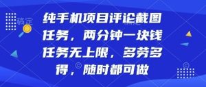 纯手机项目评论截图任务,两分钟一块钱多劳多得,随时随地都能做【揭秘】-第一资源库